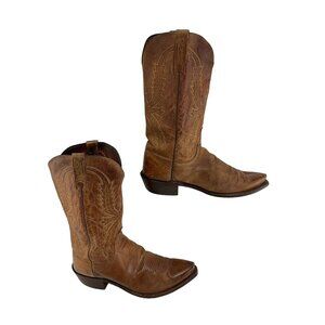 Men's Lucchese Brown Leather Western Cowgirl Boots Size 9EE